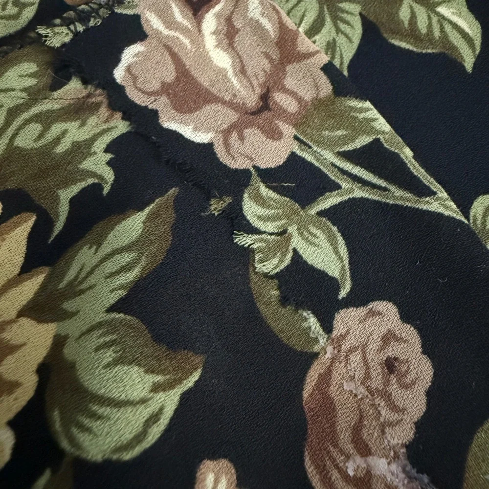 Vibrant Floral Print Scarf Sheer Lightweight Leopard‎ Accent